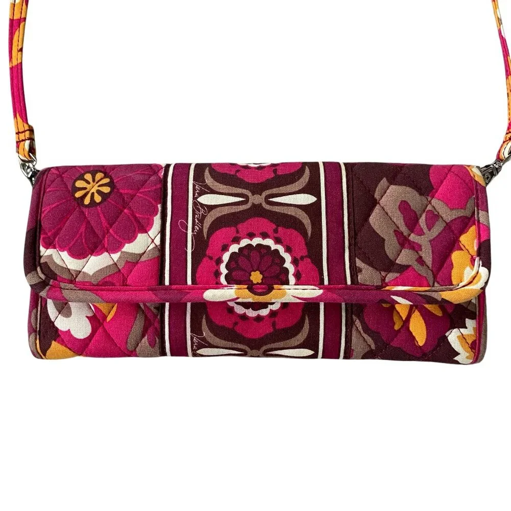 Vera Bradley women's pink trifold wallet clutch bag money change cardholder